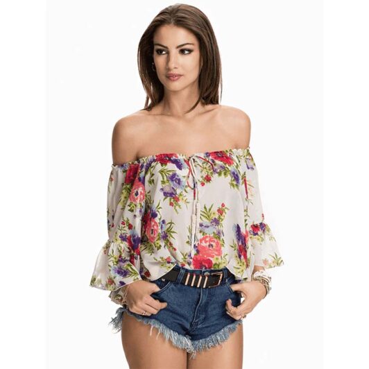 Women Fashion Flower Top