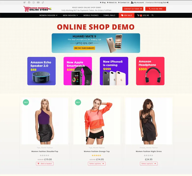 ready made online shop offer